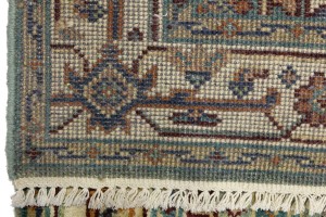 Light Blue-gray Geometric 4X6 Heriz Serapi Oriental Rug