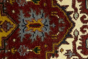 Rusty Red Geometric 4X6 Heriz Serapi Oriental Rug