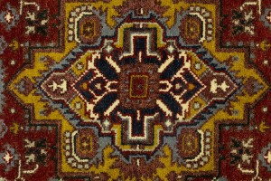 Rusty Red Geometric 4X6 Heriz Serapi Oriental Rug