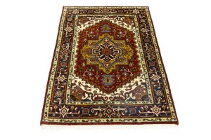 Rusty Red Geometric 4X6 Heriz Serapi Oriental Rug