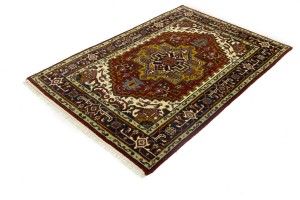 Rusty Red Geometric 4X6 Heriz Serapi Oriental Rug