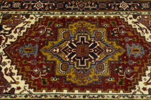 Rusty Red Geometric 4X6 Heriz Serapi Oriental Rug