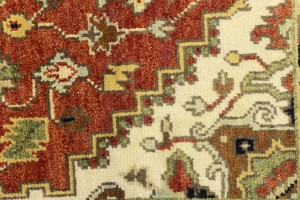 Rusty Red Geometric 4X6 Heriz Serapi Oriental Rug