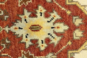 Rusty Red Geometric 4X6 Heriz Serapi Oriental Rug