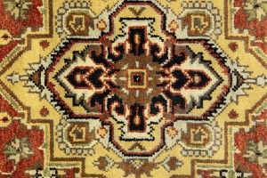 Rusty Red Geometric 4X6 Heriz Serapi Oriental Rug