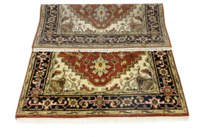 Rusty Red Geometric 4X6 Heriz Serapi Oriental Rug