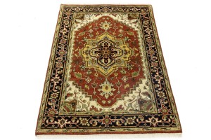 Rusty Red Geometric 4X6 Heriz Serapi Oriental Rug