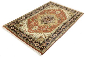 Rusty Red Geometric 4X6 Heriz Serapi Oriental Rug