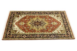 Rusty Red Geometric 4X6 Heriz Serapi Oriental Rug