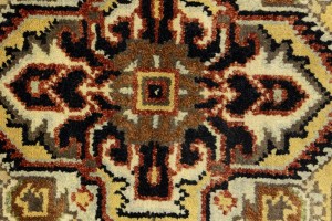 Rusty Red Geometric 4X6 Heriz Serapi Oriental Rug