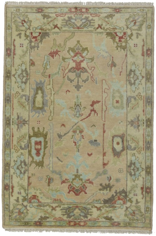 Floral Colorfast 4X6 Oushak Chobi Oriental Rug