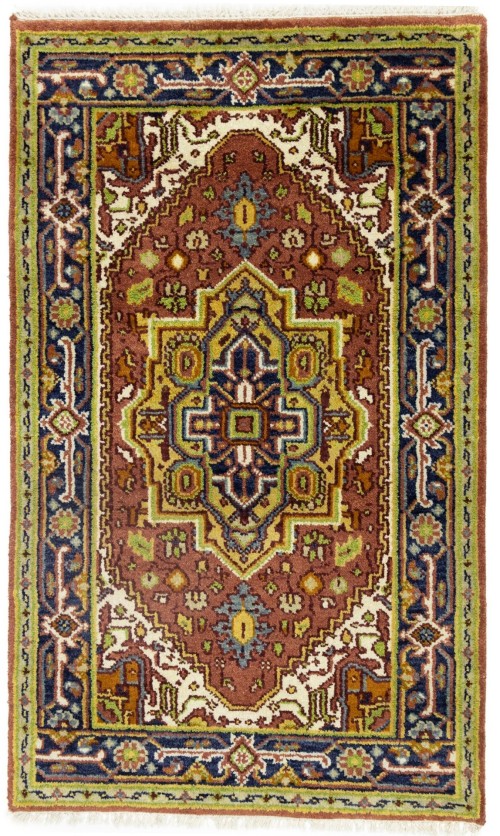 Rust Geometric 3X5 Heriz Serapi Oriental Rug