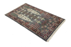 Gray Floral 3X5 Tree of Life Chobi Oriental Rug