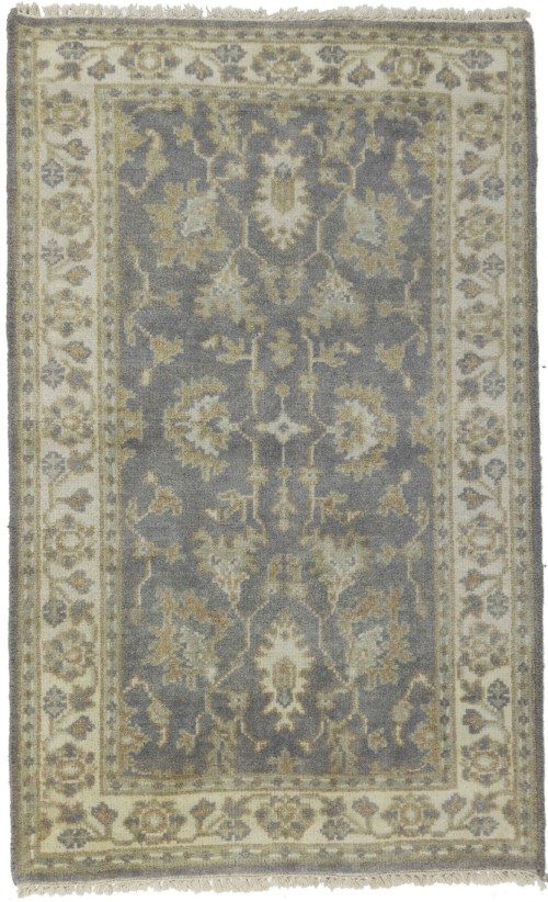 Taupe Floral 3X5 Oushak Chobi Oriental Rug