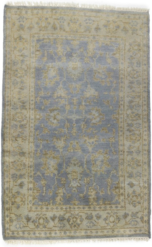 Purple Gray Floral 3X5 Oushak Chobi Oriental Rug