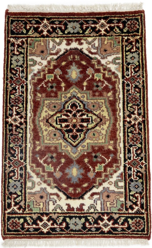 Dark Red Floral Tribal 2X3 Heriz Serapi Oriental Rug