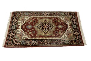 Dark Red Floral Tribal 2X3 Heriz Serapi Oriental Rug