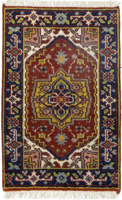 Red Floral Tribal 2X3 Heriz Serapi Oriental Rug