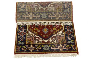 Red Floral Tribal 2X3 Heriz Serapi Oriental Rug