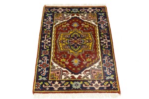 Red Floral Tribal 2X3 Heriz Serapi Oriental Rug