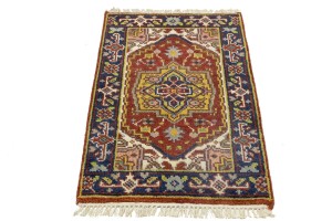 Red Floral Tribal 2X3 Heriz Serapi Oriental Rug