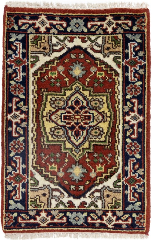 Red Floral Tribal 2X3 Heriz Serapi Oriental Rug