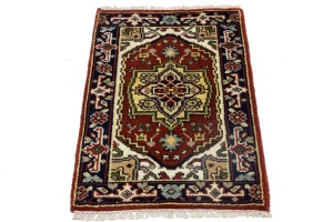Red Floral Tribal 2X3 Heriz Serapi Oriental Rug