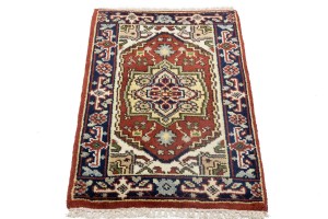 Red Floral Tribal 2X3 Heriz Serapi Oriental Rug