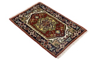 Red Floral Tribal 2X3 Heriz Serapi Oriental Rug