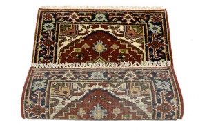 Rusty Red Floral Tribal 2X3 Heriz Serapi Oriental Rug