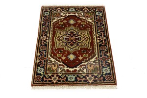 Rusty Red Floral Tribal 2X3 Heriz Serapi Oriental Rug