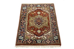 Rusty Red Floral Tribal 2X3 Heriz Serapi Oriental Rug