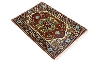 Rusty Red Floral Tribal 2X3 Heriz Serapi Oriental Rug