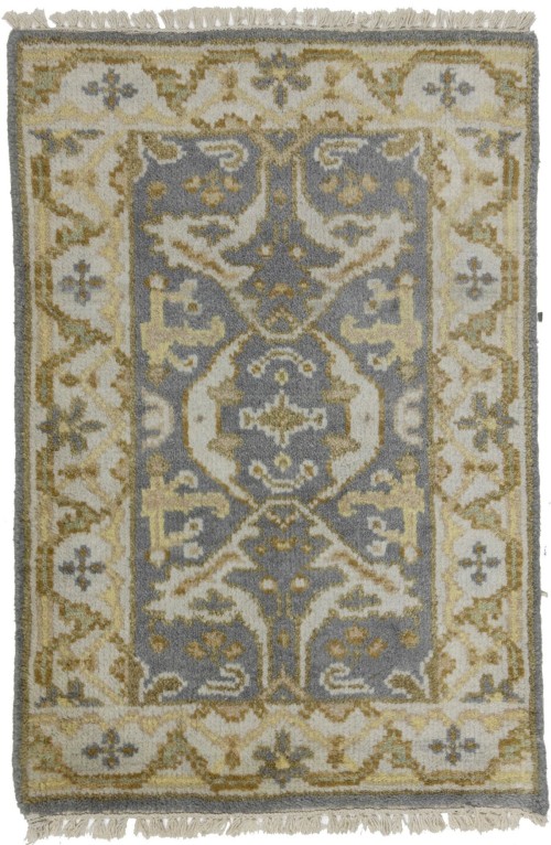 Gray Floral 2X3 Oushak Oriental Rug