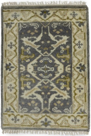 Gray Floral 2X3 Oushak Oriental Rug