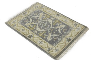 Gray Floral 2X3 Oushak Oriental Rug