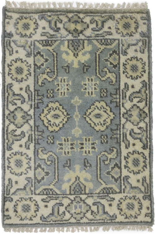 Gray Floral 2X3 Oushak Oriental Rug