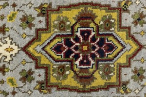 Light Gray Geometric 2'5X8'0 Heriz Serapi Oriental Runner Rug