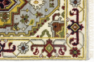 Light Gray Geometric 2'5X8'0 Heriz Serapi Oriental Runner Rug