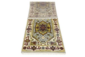 Light Gray Geometric 2'5X8'0 Heriz Serapi Oriental Runner Rug