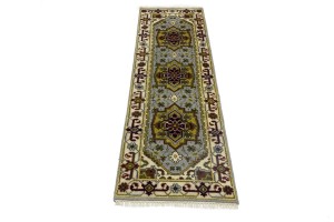 Light Gray Geometric 2'5X8'0 Heriz Serapi Oriental Runner Rug