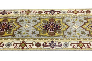 Light Gray Geometric 2'5X8'0 Heriz Serapi Oriental Runner Rug