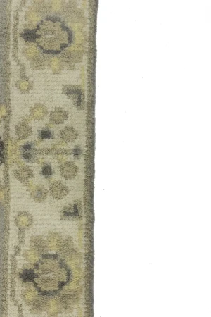 Light Gray Floral 3X8 Oushak Chobi Oriental Runner Rug