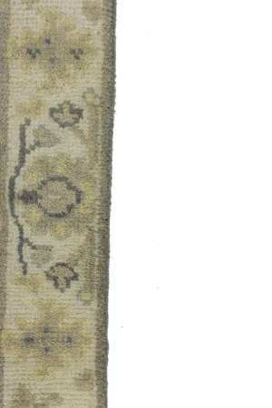 Light Gray Floral 3X8 Oushak Chobi Oriental Runner Rug
