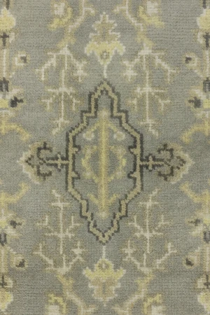Light Gray Floral 3X8 Oushak Chobi Oriental Runner Rug
