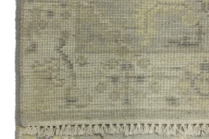 Light Gray Floral 3X8 Oushak Chobi Oriental Runner Rug