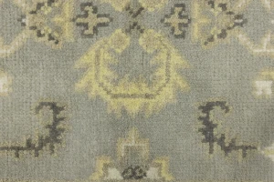 Light Gray Floral 3X8 Oushak Chobi Oriental Runner Rug