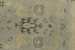 Greige Floral 3X10 Oushak Chobi Oriental Runner Rug