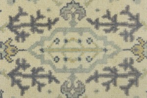 Cream Floral 3X10 Oushak Chobi Oriental Runner Rug