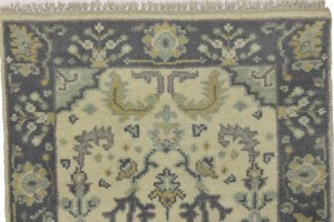 Cream Floral 3X10 Oushak Chobi Oriental Runner Rug